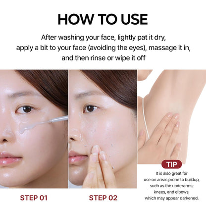 Dr.Melaxin Peel Shot Glow Rice Peeling Ampoule Duo Daily Soft Exfoliating Face and Body Scrub Dead Skin Cells Blackhead Remover for All Skin Types korean skin care